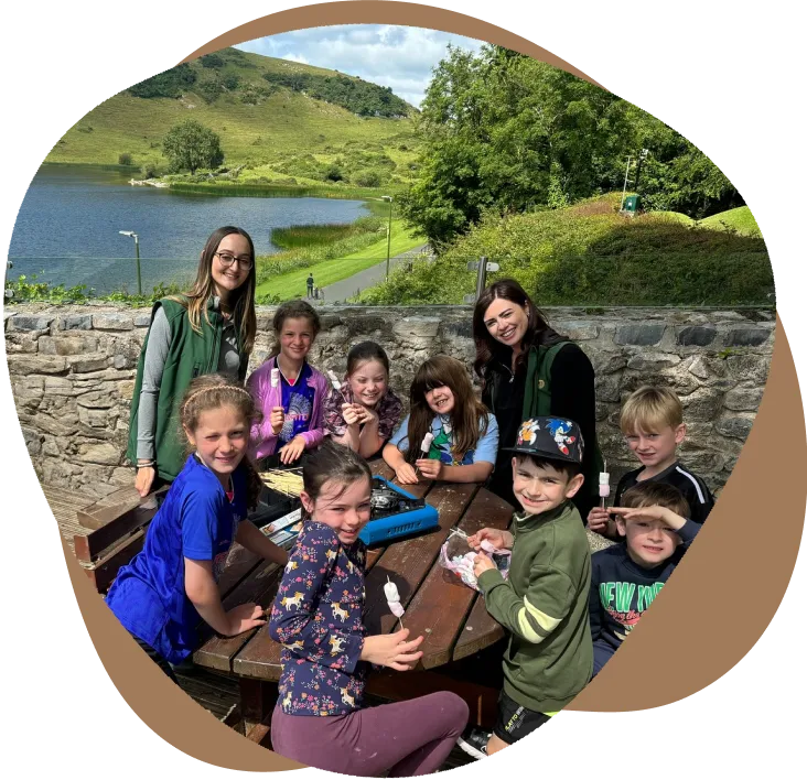 school group at Lough Gur